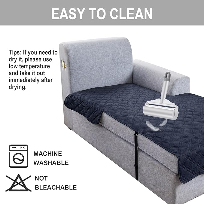 Genina L Shape Couch Cover, Sectional Couch Chaise Covers, Waterproof Washable