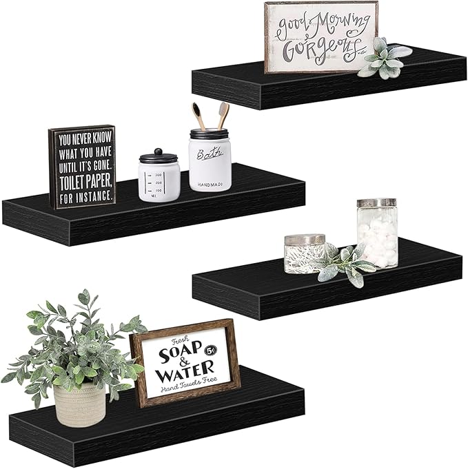 QEEIG Floating Shelves for Wall Bathroom Shelf Bedroom Kitchen Living Room