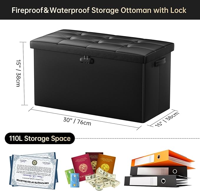 DocSafe Storage Ottoman Bench