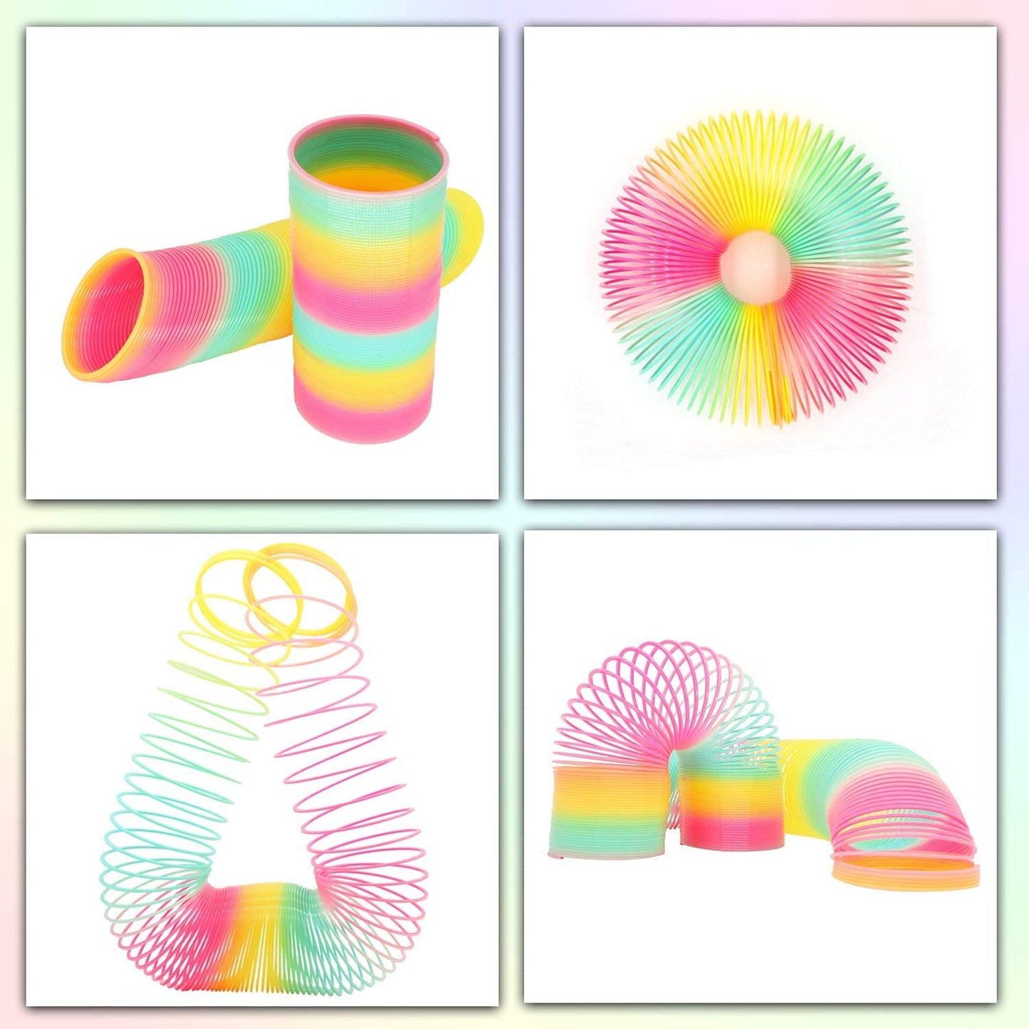 Vinciph 4.2 Inch Boxed Jumbo Rainbow Coil Spring Toy,Classic Giant Novel Magic Decompression Spring Toy,Great for Small Party Favor, Stocking Stuffers for Kids & Adults