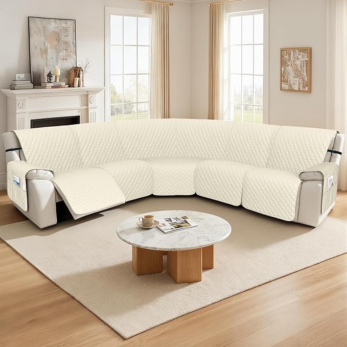 Arfntevss Recliner Sectional Couch Covers 1OO% Waterproof L Shape Sofa Cover