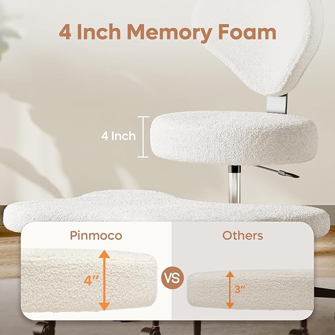 Pinmoco Ergonomic Cross Legged Chair, 360° Swivel Meditation Chair