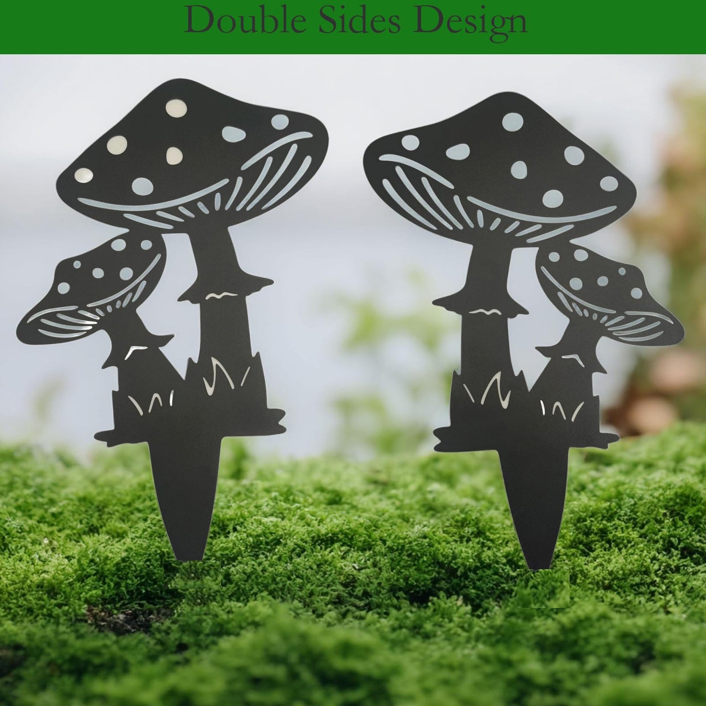 AJHXZMFC Decorative Garden Stakes, Fairy Garden Stakes, Butterfly Fairy Stakes for Weather Resistant Black Metal Outdoor Decorative Art for Women Gift (Matte Black, 6P-C)