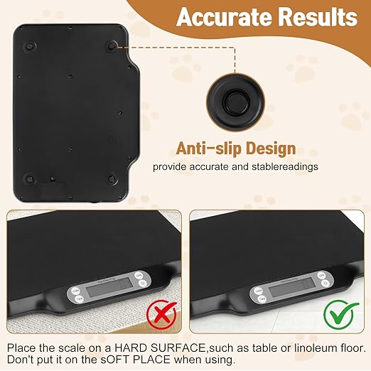 Digital Pet Growth Scale for Weight Tracking, Baby & Pet Scale for Kittens, Puppies, Cats and Small Dogs, 40gâ30kg / 66lb Range, LED Display with Hold Function, Pet Tray & Record Card