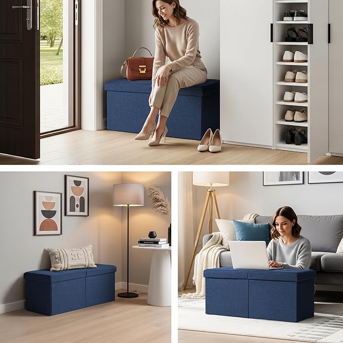 30.5-INCH Storage Ottoman Bench, Footrest