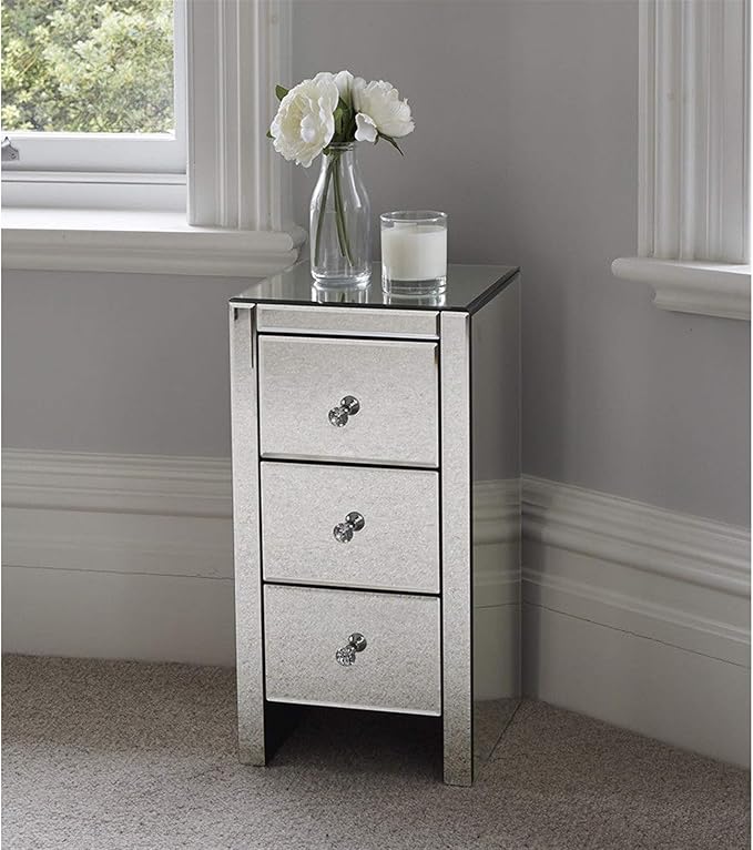 Mirrored End Table Modern Small Sofa Corner Table