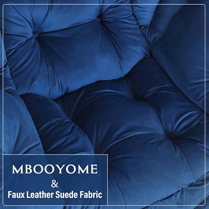 MBOOYOME Lazy Chair with Folding Ottoman, Modern Accent Armchair with Armrests