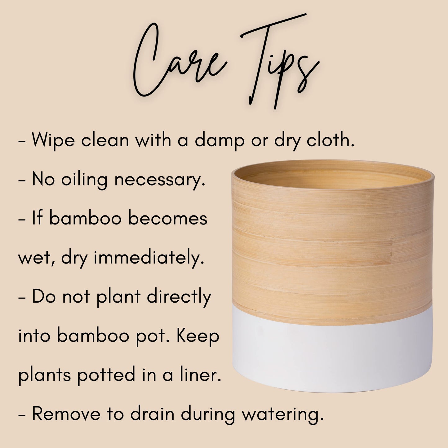 HABITAS Plant Pots for Indoor Plants - Modern Planter Style Made from Bamboo. Includes Large (10 inch Plant Pot), Medium (8") and Small (6") Planters for Indoor Plants. No More Plastic Flower Pots.
