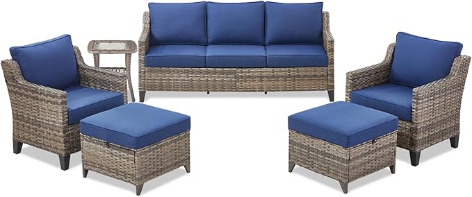 Buenhomino Outdoor Patio Furniture Set-PE Wicker Sofa Couch