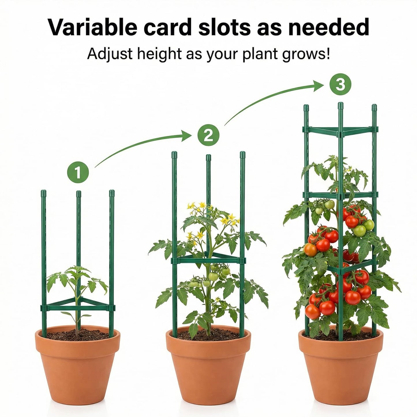 100pcs Garden Stakes Arms for Tomato Cage, TomatoTrellis Connectors, Attach 0.63 Inch Dia Tomato Stakes Connector and Plant Stick Supports, 11.8in Plastic Connecting Rod (16mm,No Stake)