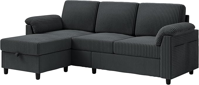 Vongrasig Convertible Sectional Sofa Couch, 3 Seat L Shaped Sofa