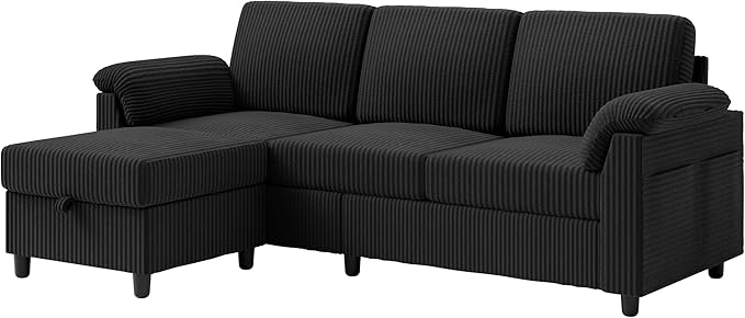 Vongrasig Convertible Sectional Couches, 3 Seat L Shaped Couch Sofa
