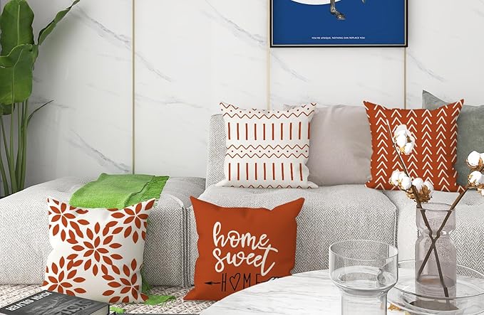 YCOLL Fall Pillow Covers 20x20 Set of 4, Modern Sofa Throw Pillow Cover