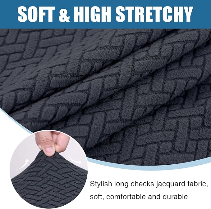 Smiry Waterproof Couch Cushion Covers, Stretch Jacquard Thick Sofa Cushion