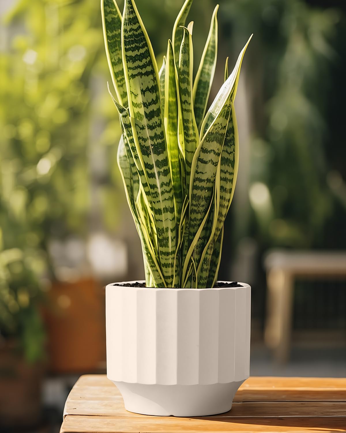 OXART Ceramic Plant Pot, 7.6+6.2+5 inch Planter with Drainage Hole, Set of 3 Modern Plant Pots for Intdoor/Outdoor, Home Garden Flower Pots for Plants Cacti, Succulents, Snakes, and Pothos, Yellow