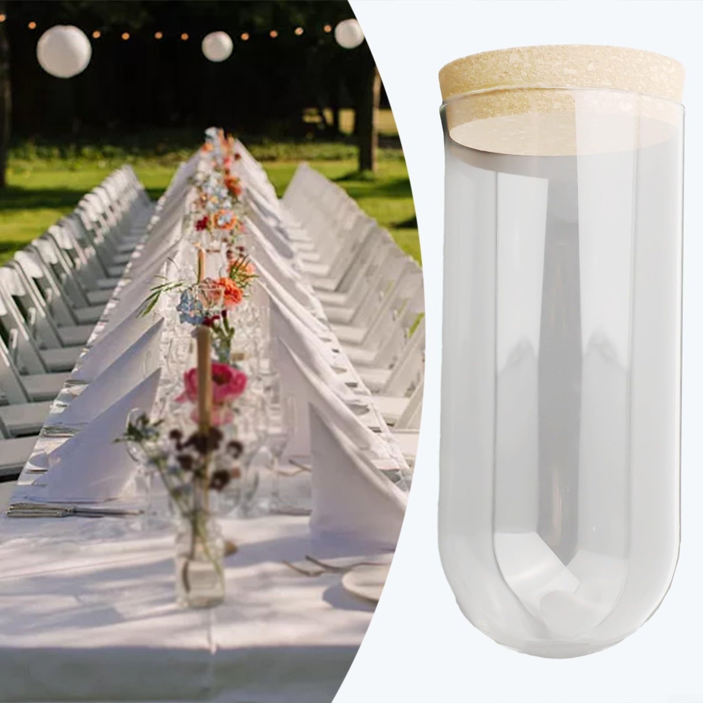 Glass Dome Cover With Wood Cork Base For Succulent Plant Flowers DIY Terrarium Vase Home Office Table Decors(8 * 18cm)
