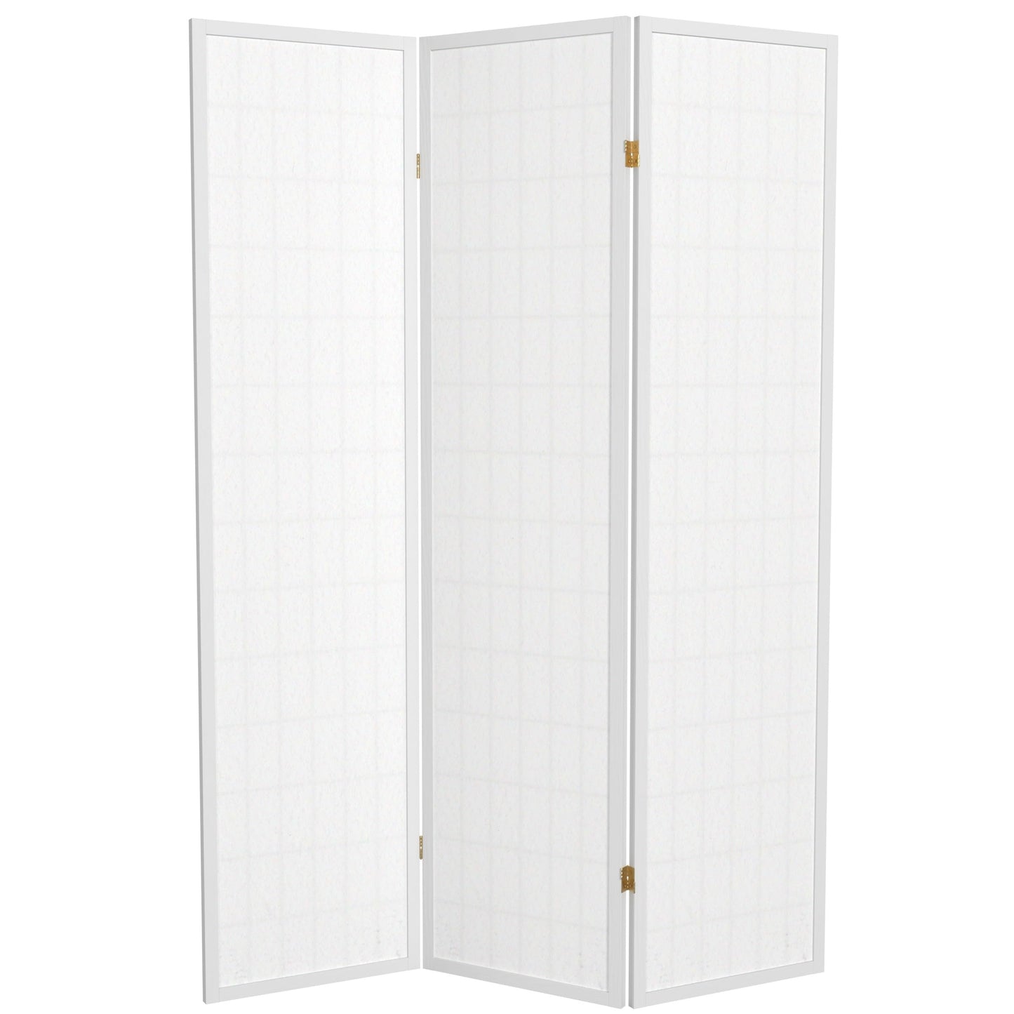 Red Lantern 6 ft. Tall Window Pane Shoji Screen - White - 3 Panels