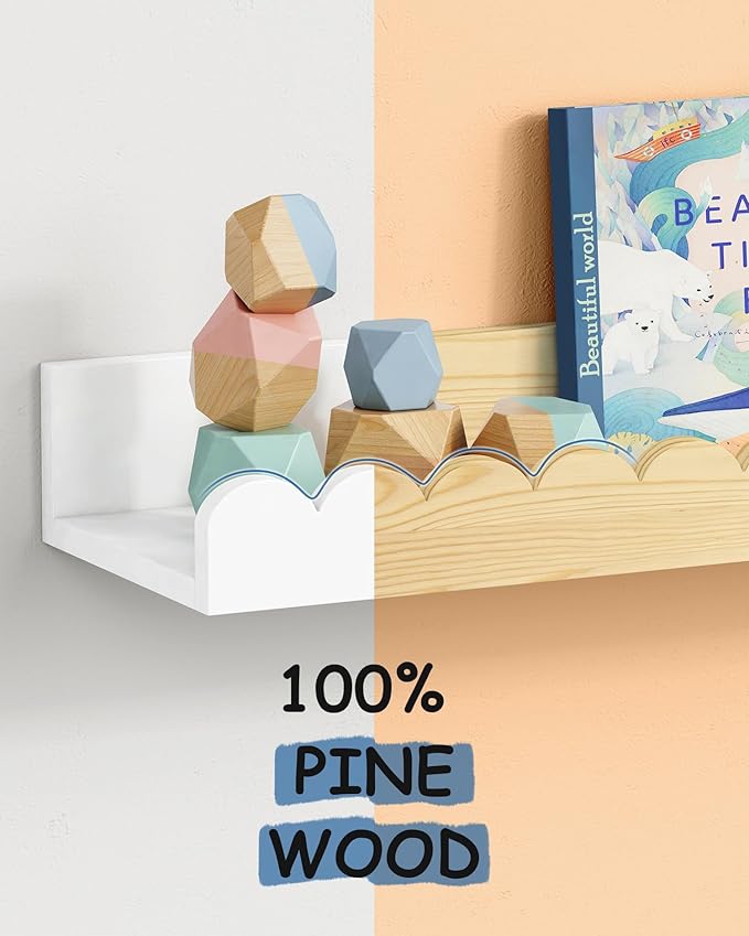 Harwaya Scalloped Nursery Floating Shelves