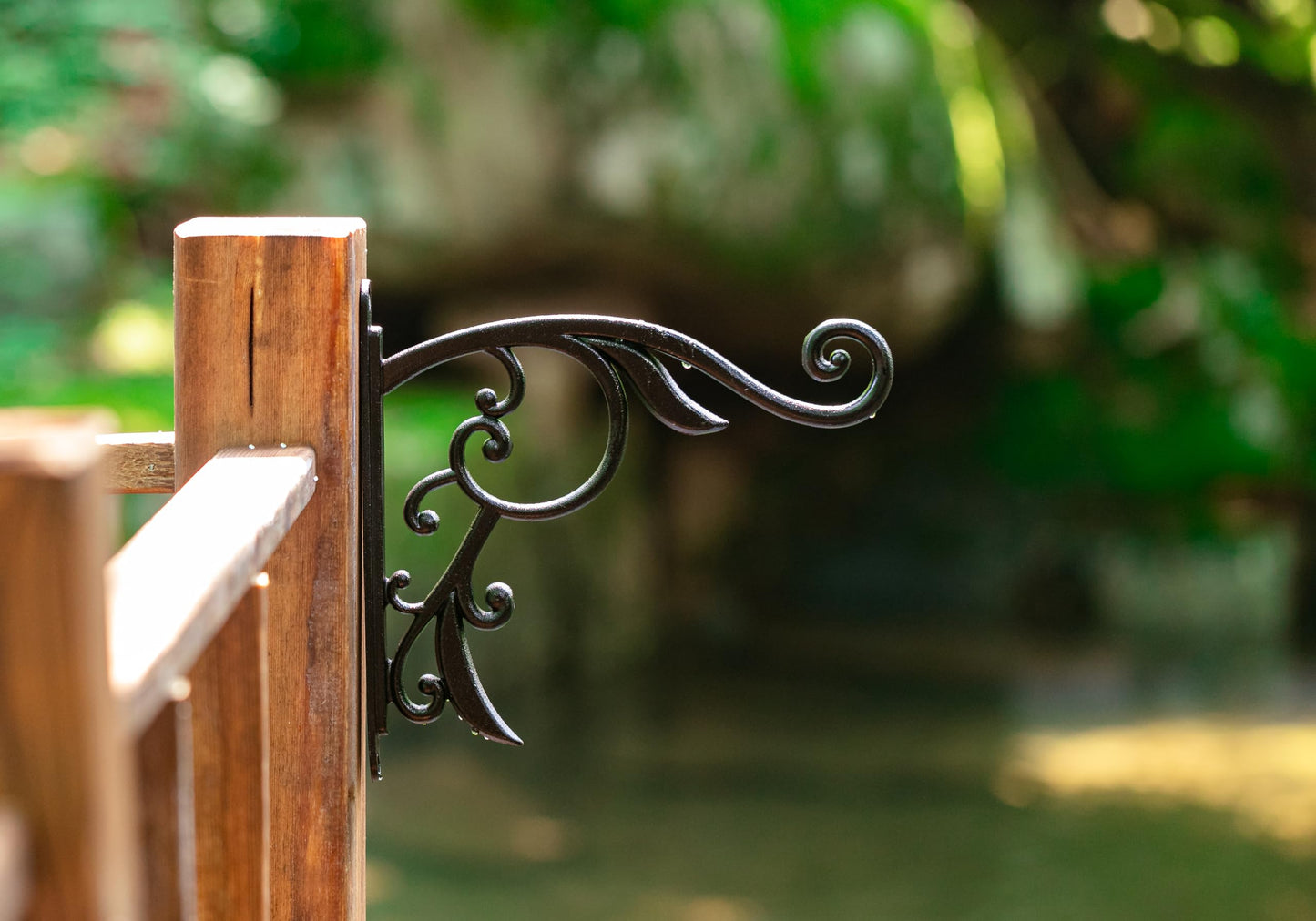 CLYB Hanging Planter Brackets Farmhouse-Inspired Fancy Metal Outdoor Brackets,Outdoor Hanging Brackets Wall Hook Heavy Duty Planter Brackets,Black Iron Indoor/Outdoor Planter Hanger Hook (10 Inch)