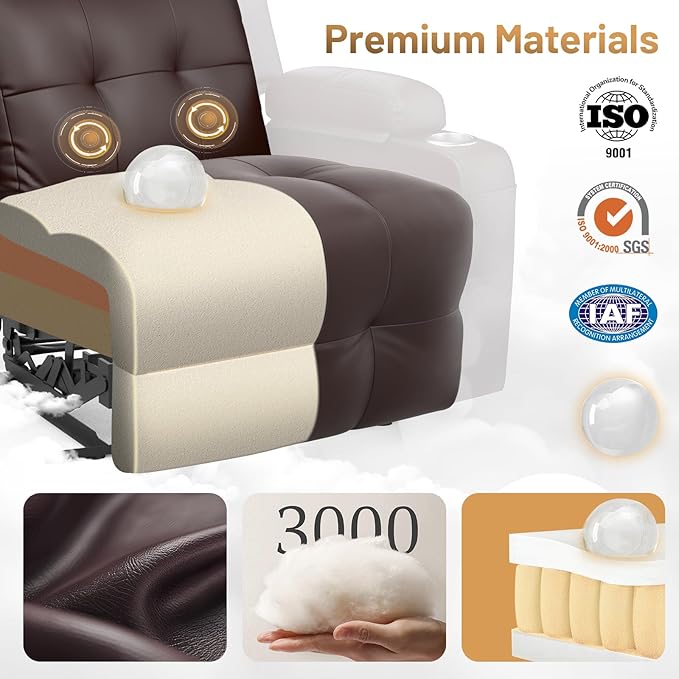 Home Theater Seating Power Recliner Chair, Massage Reclining Sofa