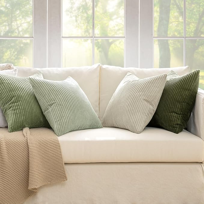 MIULEE Boho Farmhouse Throw Pillow Covers 20x20 Inch Set of 4 Mordern Neutral