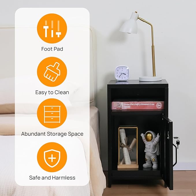 ALBAD Compact Metal Nightstand