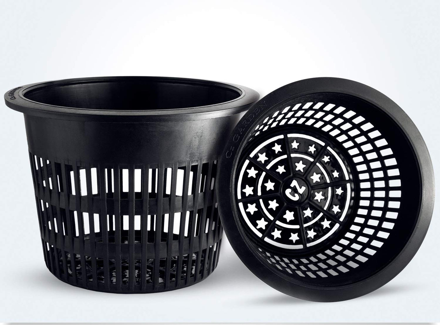 8 inch Net Pots Heavy Duty Round Cups Wide Rim Design - Orchids • Aquaponics • Aquaculture • Hydroponics Slotted Mesh (Cz Garden All Star 5 Pack Black)