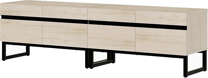 WAMPAT Modern TV Stand for 50-75 Inch TVs, Wood Entertainment Center