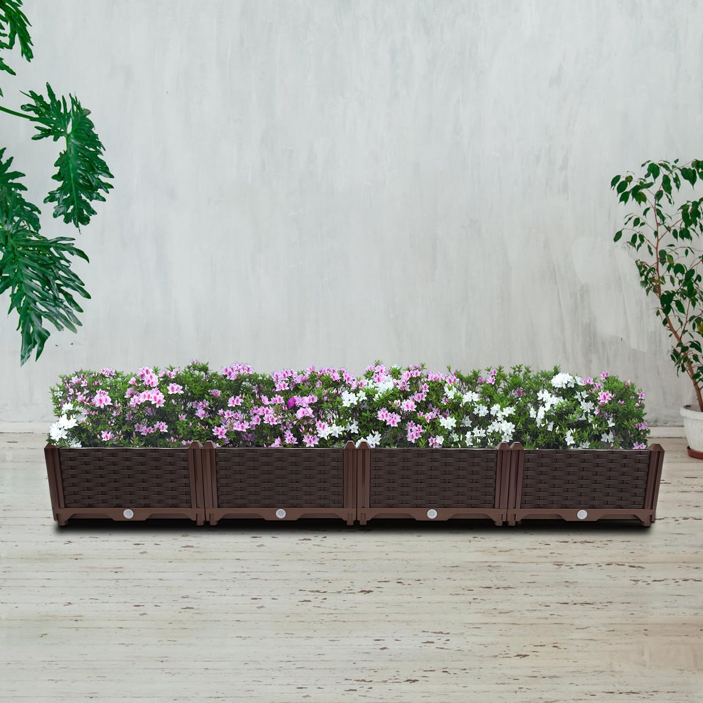 LOHISHILO Large Deepened Raised Garden Bed for Outdoor Plants,Greenhouse Planter with Drainage,Garden Boxes for Vegetables&Flowers, Balconies, Decks, Gardens, Backyards 61.42 * 15.35 * 8.66in