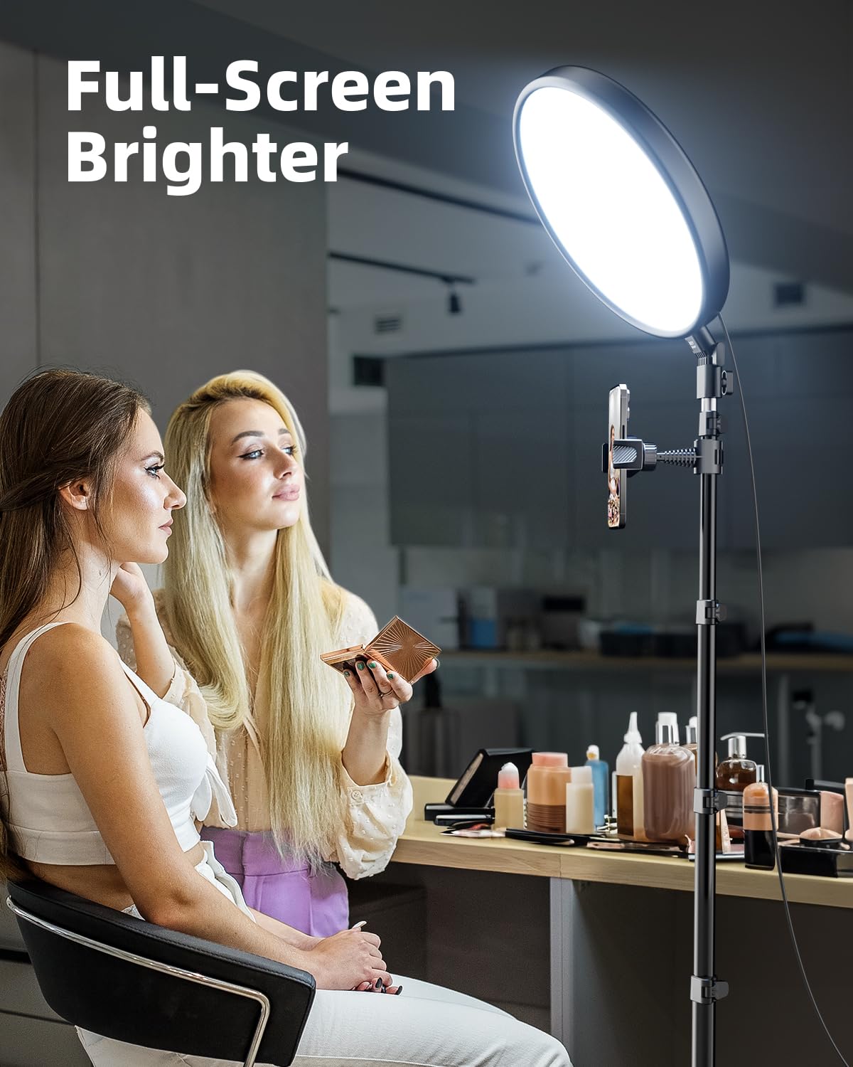 Weilisi Large Ring Light with 72" Tripod Stand, 6500K Full-Screen Selfie Ring Light for Live Stream, YouTube, TikTok, Video Recording, Photography, Ring Light Tripod for iPhone/Phone with Remote