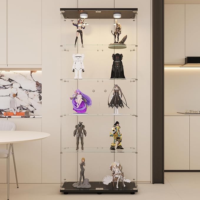 LFT HUIMEI2Y Glass Display Cabinet 5-Shelf