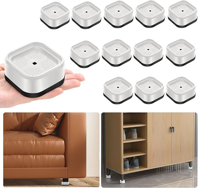 shouwuhho 12 Pack Furniture Risers Adjustable Bed Risers Heavy Duty Lifts