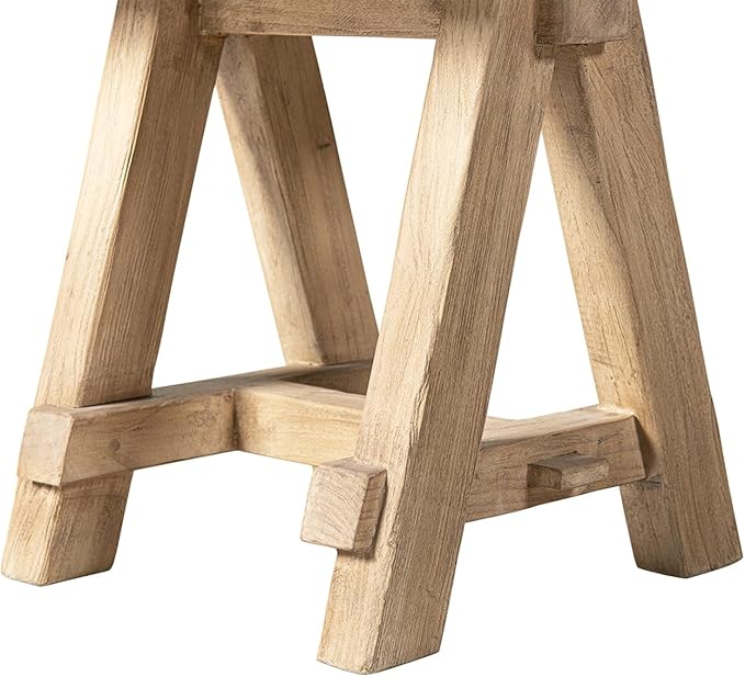 Hawthorne 18" Square Reclaimed Elm Trestle Side Table Heritage Light Natural