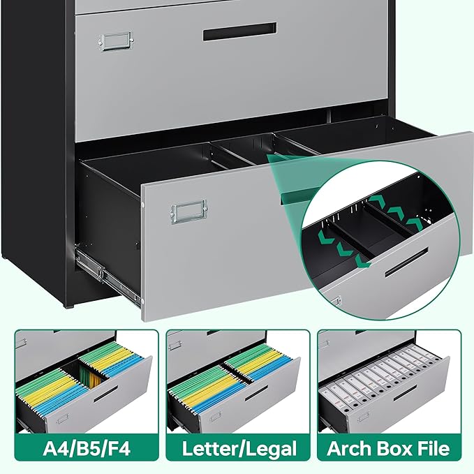 Letaya 4 Drawer Lateral Metal Filing Cabinet