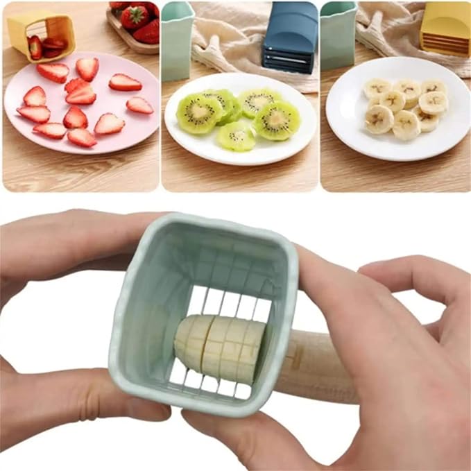 DASZERXยฎ 3PCS Cup Fruit Slicer Set - Quick & Easy Strawberry, Banana, Egg, Mushroom & Salad Cutter - Portable Kitchen Gadget for Perfect Slices - Speedy & Efficient Slicing for Every Meal