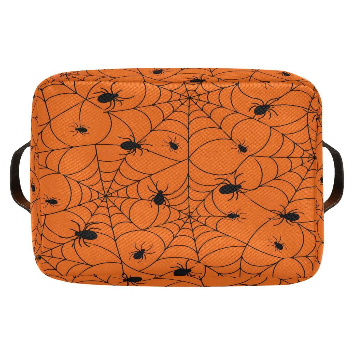 ALAZA Halloween Spiderweb Orange Foldable Storage Box Storage Basket Organizer Bins with Handles for Shelf Closet Living Room Bedroom Home Office 1 Pack