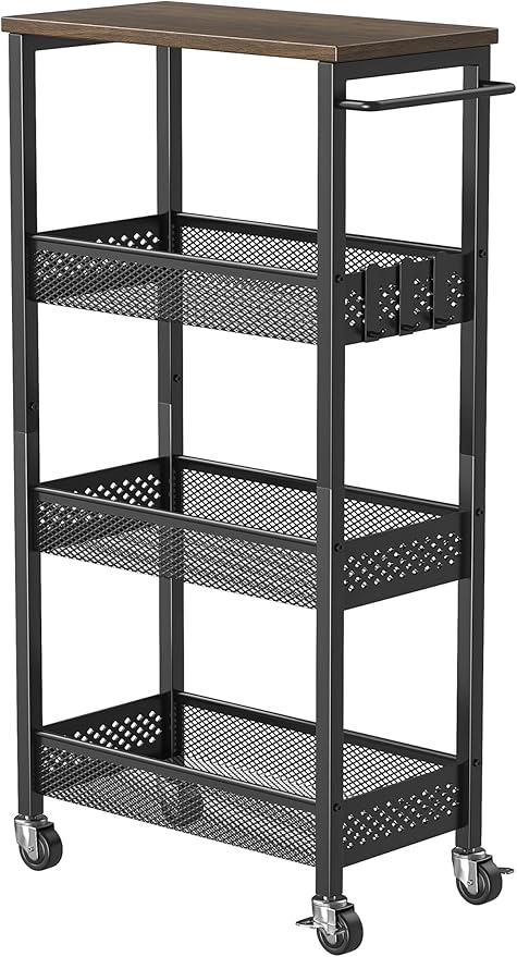 XYZLVSI Slim Storage Cart 4 Tier Fruit and Vegetable Baskets