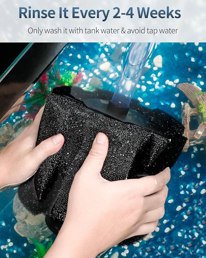 Pawfly Aquarium Large Bio Sponge Filter Quiet Betta Fry Shrimp and Fish Foam Filter with Nano Air Stone for Large Fish Tanks up to 150 Gallons