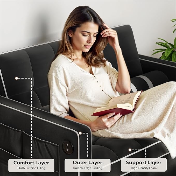 Pipishell 3 in 1 Sleeper Sofa Bed, Pull Out Couch