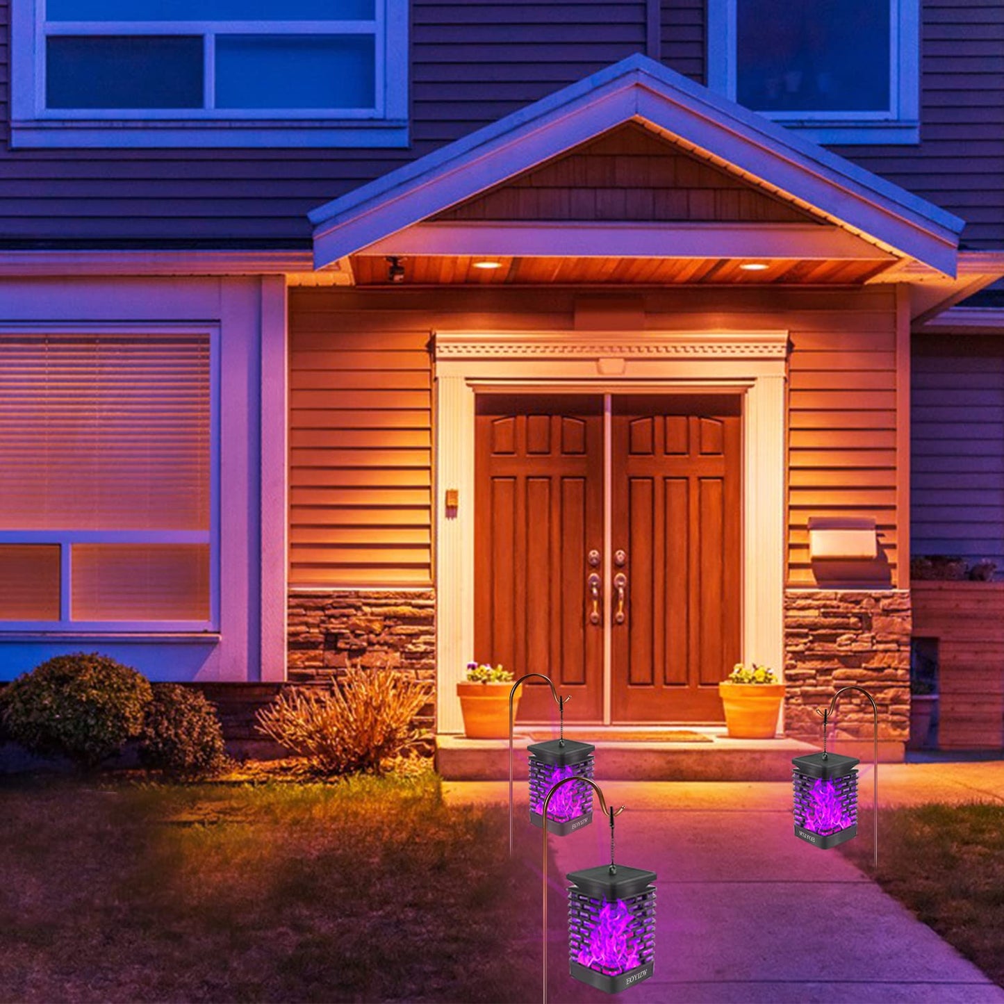 EOYIZW Solar Lights Outdoor, 99 LEDs Halloween Outdoor Lantern IP65 Waterproof Solar Garden Lights Decor for Halloween Garden Yard Porch Patio 2 Pack