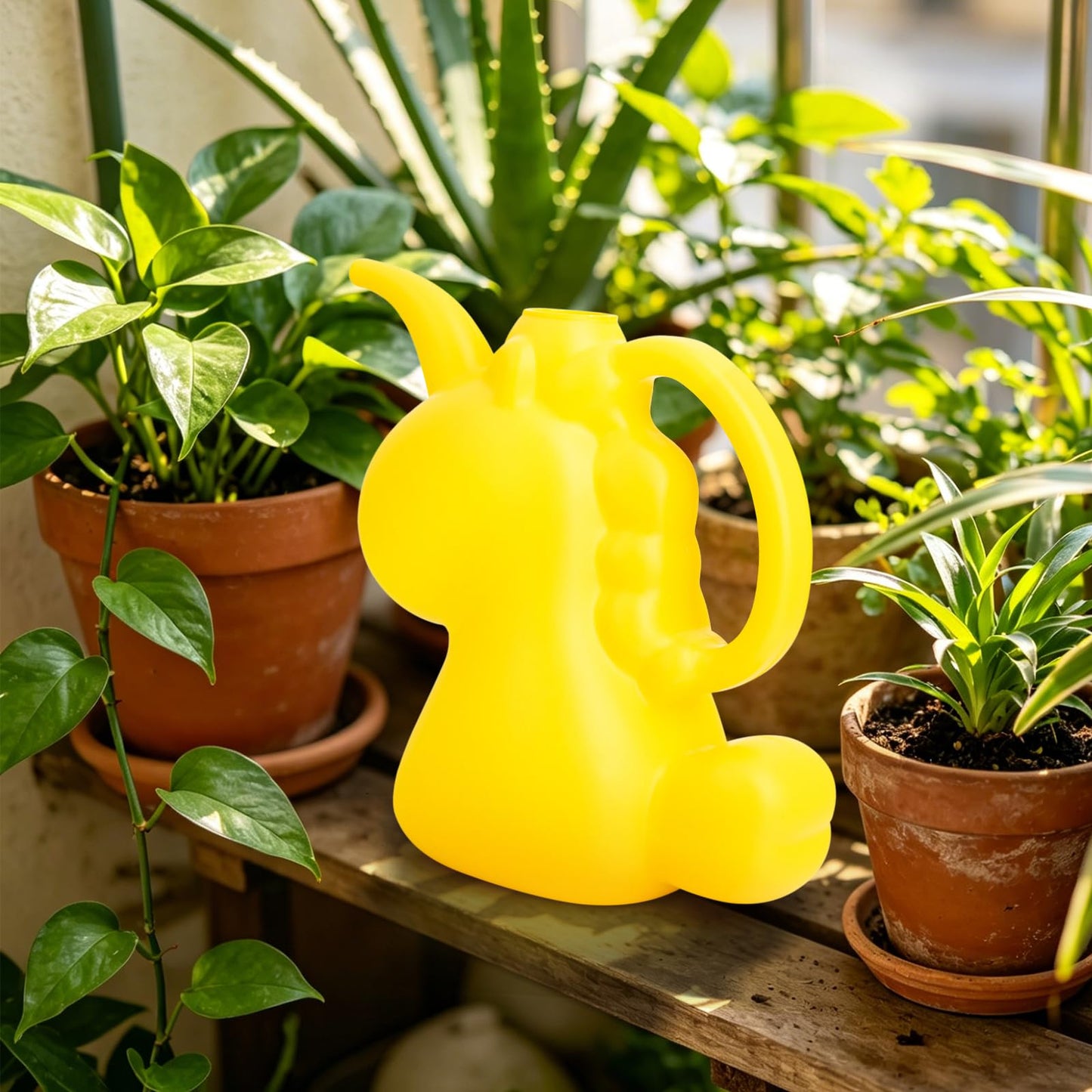 XXXFLOWER Unicorns Indoor Watering Can, 1 L Cute Animal Water Cans, Novelty Unicorns Shape Watering Pot for Office House Indoor Garden(Yellow)