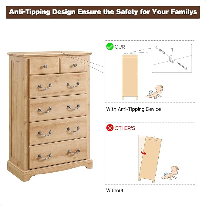 T4TREAM 6 Drawers Dresser Chests