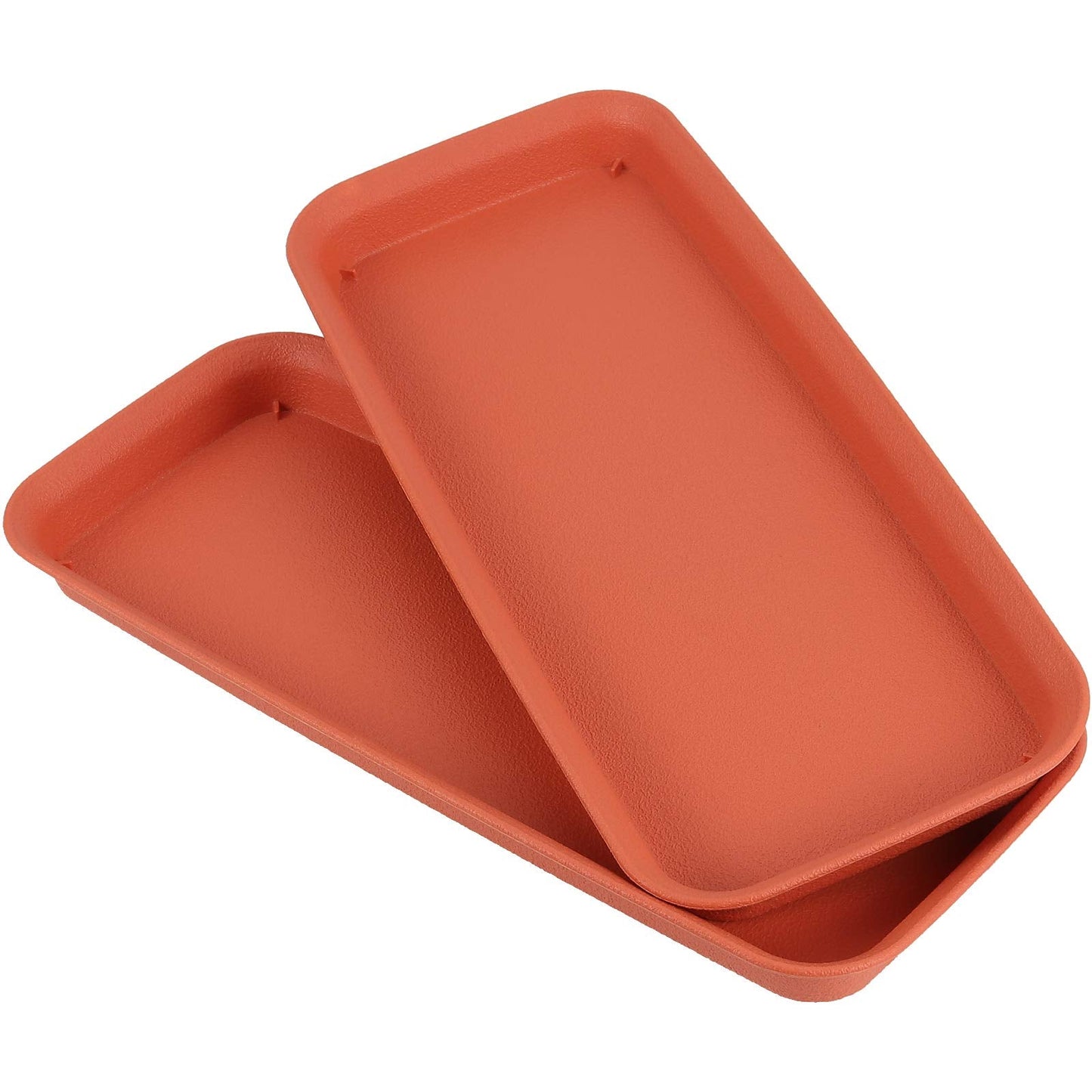 ZEONHAK 10 Pack 15.5 x 6.7 Inches Rectangular Plastic Plant Saucer Drip Trays, Strong Plastic Plant Pot Saucers, Durable Plant Tray for Indoor and Outdoor Various Plants