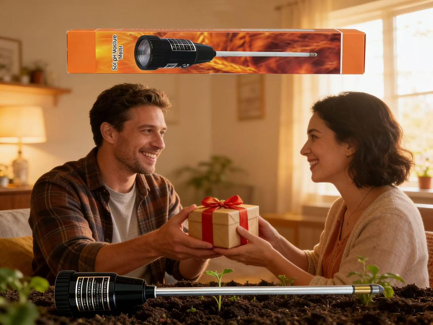 Soil Moisture Meter, Quickly detect Soil Acidity and Alkalinity Without the Need for Batteries, Portable Soil ph Meter, Le for Gardens, Lawns, Larms, and Indoor Potted Plants,295 mm Long