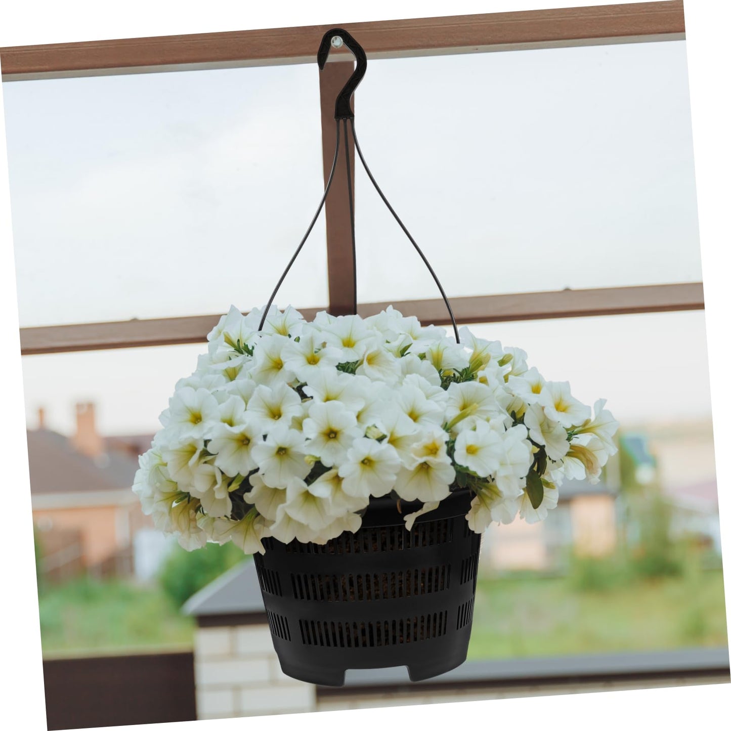 Happyyami 5 Sets Hanging Plant Pot Plastic Orchid Planter with Hook Root Controlling Pot for Indoor Outdoor Balcony Patio Garden Home Decorations
