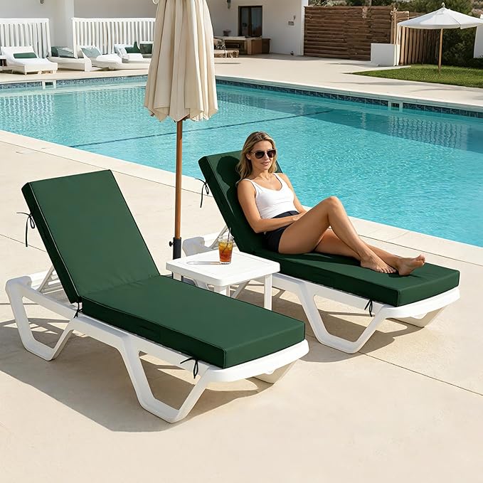 72x21x4in Lounge Cushions for Outdoor Furniture, Outdoor Lounge Chair Cushions