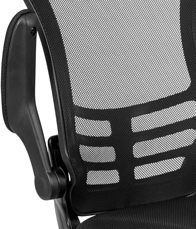 Flash Furniture Kelista Black Mesh Sled Base Side Reception Chair