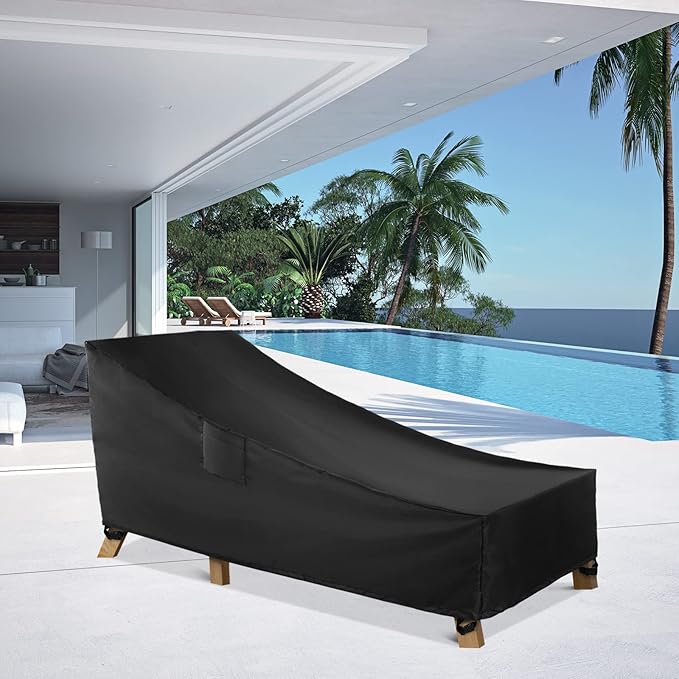 WLEAFJ Patio Chaise Lounge Cover Waterproof, Heavy Duty Outdoor Lounge Chair