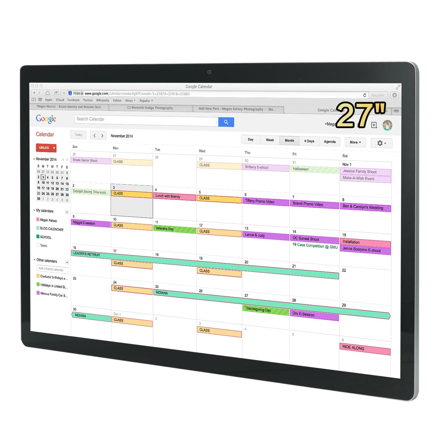 TouchWo 27 inches Touchscreen Digital Calendar & Wall Planners, Smart Whiteboard Calendar for Chore Chart & Work Schedule, Built in Speakers and Camera, Include Wall Mount & Desk Stand