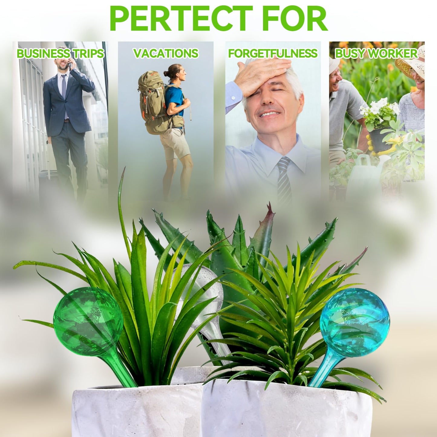 Nowaca Plant Watering Globes, 12PCS Self Watering Globes, Plastic Self Watering Bulbs, Plant Self Watering Devices, Automatic Watering System for Potted Plants